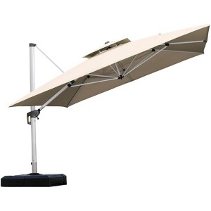 PURPLE LEAF 11ft Patio Umbrella Outdoor Square Double-Top Aluminum Umbrella Cantilever Patio Umbrella for Garden Deck Pool Patio - 1 of 4