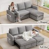 Dyonery 2 in 1 Pull Out Couch with Reversible Storage Chaise for Room 81"Sectional L-Shaped Couch Sofa Sleeper with Side Pockets,Tool-Free Assembly - 4 of 4