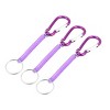 Unique Bargains Plastic Stretchy Spiral Coiled Cord Key Chain Rope Carabiner Hook 3 Pcs Purple - 3 of 4