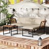 Tangkula Set Of 3 L-Shaped Outdoor Furniture Set Acacia Wood Patio Sectional Cushioned Conversation Sofa with Square Coffee Table - 4 of 4