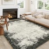 Area Rug Washable, Soft Modern Bordered Abstract Rugs for Living Room Bedroom, Low Pile Non-Slip Foldable Throw Rug Carpet for Dining Room Home - 2 of 4