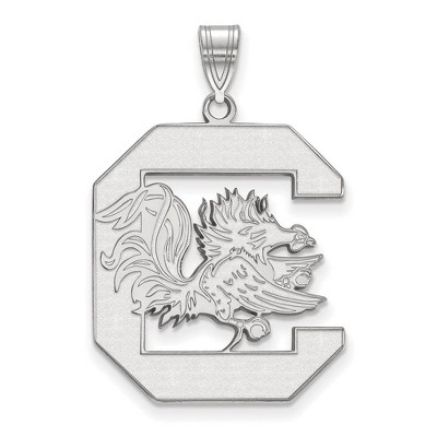 Black Bow Jewelry 10k White Gold South Carolina Gamecocks NCAA Extra Large Pendant