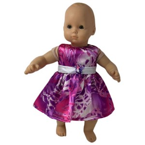 Doll Clothes Superstore Fuschia Print Dress Fits 15-16 Inch Baby Dolls - 1 of 4