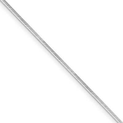Black Bow Jewelry 1.5mm Sterling Silver, Octagonal Solid Snake Chain Necklace