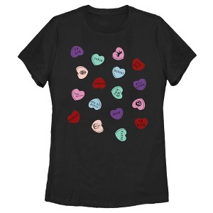 Women's Disney Villains Valentine's Day Candy Hearts T-Shirt - 1 of 4
