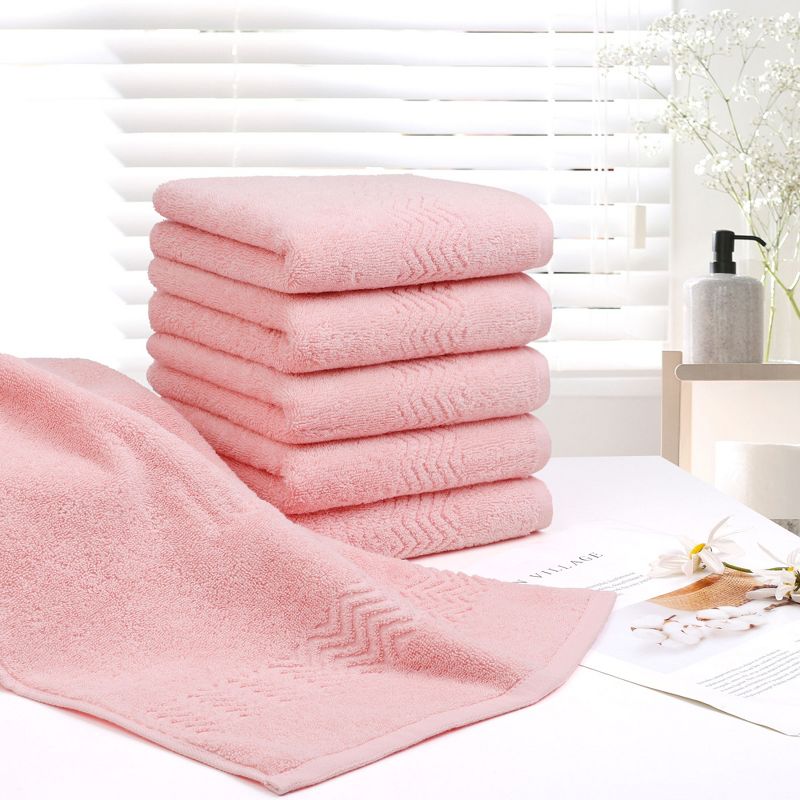 PiccoCasa Luxury  Hand Towels Soft and Absorbent 100% Cotton 6 Pcs, 2 of 9
