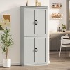 70" Tall Kitchen Pantry Cabinets, with 4 Doors, 2 Adjustable Shelves, Modern Wood Cupboard, Tall Freestanding Kitchen Storage Cabinet - 2 of 4