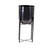 Set of 2 Contemporary Iron Planters with Stands Black: Indoor/Outdoor Decor - CosmoLiving by Cosmopolitan - 4 of 4