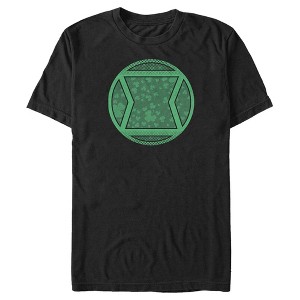 Men's Marvel Black Widow St. Patrick's Day Clover Black Widow Logo T-Shirt - 1 of 4