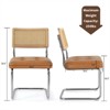 Set of 4 Kylie 20.5" Wider Tufted Seat Upholstered Fabric Chairs with Chrome Legs And Mesh Backrest Cane Rattan Dining Chairs - Maison Boucle - 3 of 4