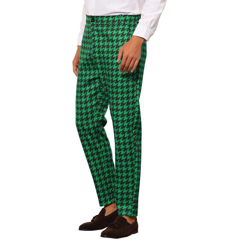 Lars Amadeus Men's Big and Tall Regular Fit Houndstooth Plaid Trousers, 1 of 6