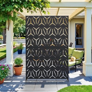PexFix 72 in. x 47 in. Outdoor Metal Privacy Screen Garden Fence in Star Pattern - 1 of 4
