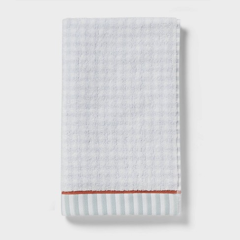 1pc Traditional Gingham Plaid Hand Towel Blue Threshold Target
