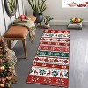 2x6 Christmas Foldable Runner Rug, Washable Low Pile Non-Shedding Carpet for Living Room Bedroom, Red/Green Holiday Floor Mat - 4 of 4