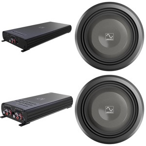 Wavtech THINPRO10-4 10” Professional Series Shallow 4 Ohm Subwoofer PAIR and LINK750.1PLUS 750 Watt Mono Amplifier and link500.4mini - 500 Watt 4-C... - 1 of 4