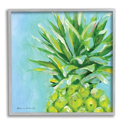 Stupell Industries Tropical Blue Pineapple Fruit Framed Giclee