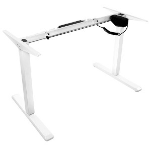 Mount-It! Electric Standing Desk Frame | Height Adjustable Motorized Sit Stand Desk Base | Single Motor Stand Up Ergonomic Workstation | White - 1 of 4