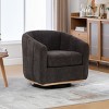Swivel Barrel Accent Chair with Tufted Back and Chenille Upholstery, Modern Club Armchair for Living Room, Bedroom or Office-Tanpinhause - 2 of 4