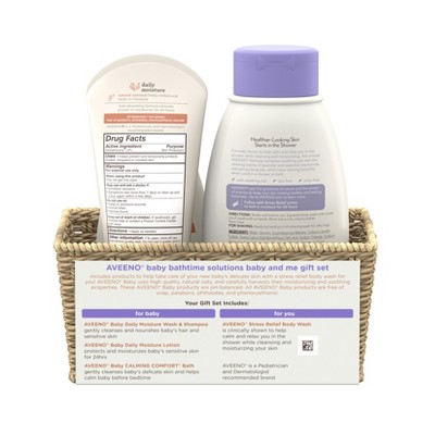 Aveeno Baby &#38; Me Daily Bathtime Solutions Gift Set Includes Baby Wash, Shampoo,Calming Bath and Moisturizing Lotion - 4ct