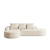 108.5'' Chenille Modern Curved Sectional Sofa with 3 Pillows, Modular Free Combination, and L-Shaped Design - 3 of 4