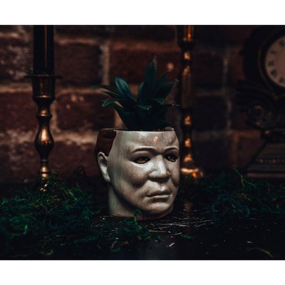 Michael Myers Themed 3" Ceramic Mini Planter with Lifelike Succulent