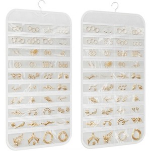 1-Pack Hanging Jewelry Organizer 80-Pocket Dual-sided Jewelry Storage for Earring Necklace Bracelet Ring and more - 1 of 4