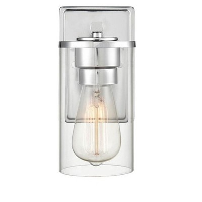 Matte Black Glass Cylinder Wall Sconce