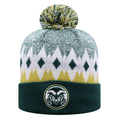 NCAA Colorado State Rams Men's Jagged Knit Cuffed Beanie with Pom