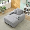 KTMBDW 41”W Sofa Chair with Ottoman, Modern Corduroy Single Couch Armchair, Comfy Chaise Lounge Indoor with Pillow for Living Room Bedroom - 4 of 4
