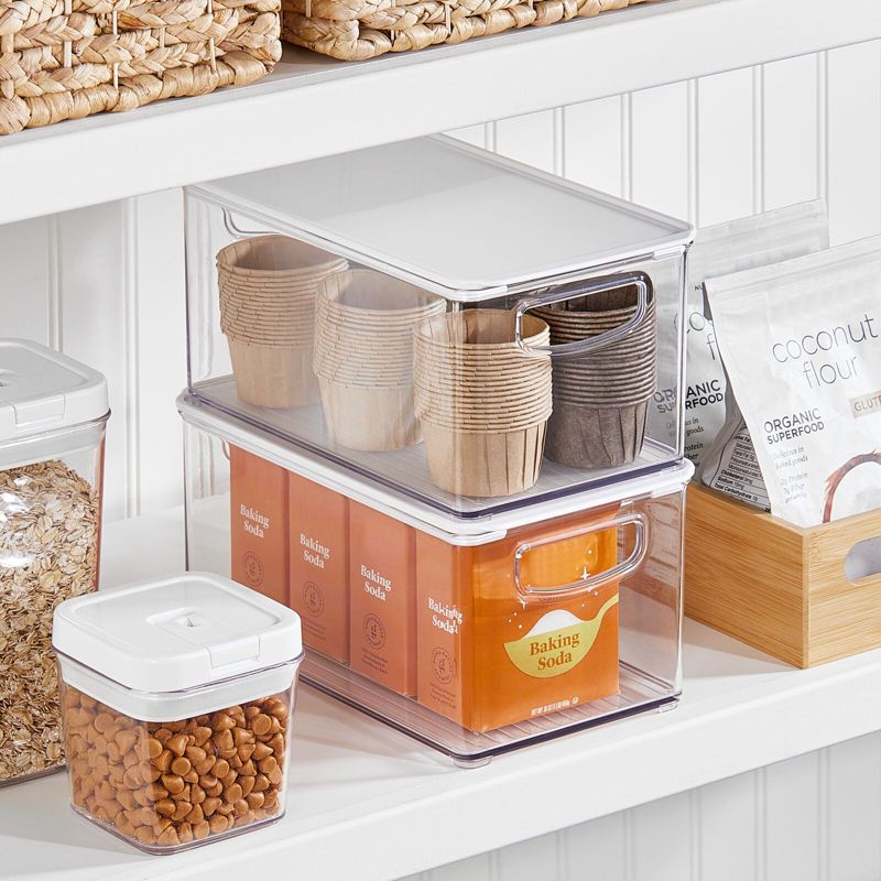 mDesign Plastic Deep Kitchen Storage Bin Box, Lid/Handles, 3 of 10