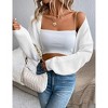 Clearlove Women's Open Front Knit Crop Cardigan Bolero Sweater Long Sleeve Shrug for Dress - 2 of 4