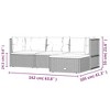 vidaXL Modern 4-Piece Patio Lounge Set with Adjustable Seat and Cushions, Black Poly Rattan and Powder-Coated Steel - 3 of 4