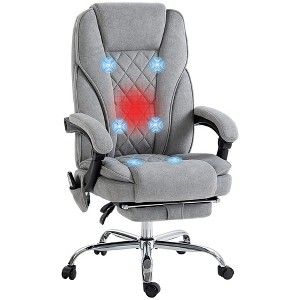 Polyester Reclining Swivel Massage Office Chair with Adjustable Height, Footrest, 6-Point Vibration and Heat - 1 of 4