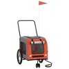 vidaXL Pet Bike Trailer Orange and Gray Oxford Fabric and Iron 24.8" x 47.6" x 25.6" - 2 of 4