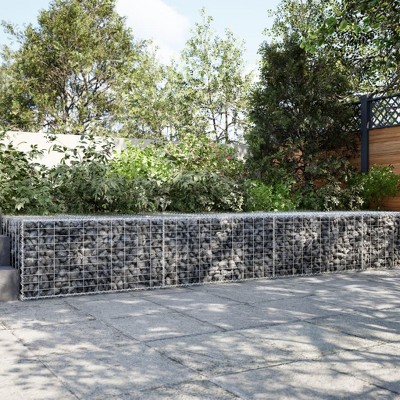 vidaXL Gabion Basket Silver Galvanized Iron Large Heavy Weight Endurance