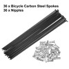 Unique Bargains 14G Bicycle Carbon Steel Spoke with Nipples Black 36 Pcs - 4 of 4