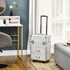 Homcom Rolling Makeup Train Case, Large Storage Cosmetic Trolley, Lockable  Traveling Cart Trunk With Folding Trays, Swivel Wheels And Keys, Silver :  Target