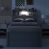 Twin/Full Size Wooden LED Platform Bed with Trundle, Storage Headboard and Drawers 4L - ModernLuxe - 3 of 4