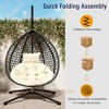 Gulches U_STYLE Hanging Egg Chair with Stand HDPE Rattan Weave, 350lbs Capacity, Foldable Iron Frame, Removable Water-Repellent Cushion - 4 of 4