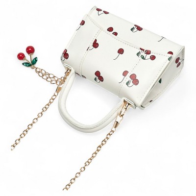 Willow & Ruby Girls' Cherry Print Mini Top Handle Crossbody Bag with Charm for Kids - image 3