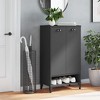 vidaXL Shoe Cabinet Storage Rack Organizer Hallway Furniture Solid Wood Pine - 3 of 4