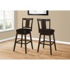 Monarch Specialties Bar Stool Set Of 2 Swivel Bar Height Wood Pu Leather Look Brown Black Transitional - 2 of 4