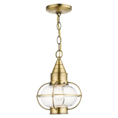 Livex Lighting Newburyport 1 - Light Pendant in  Antique Brass