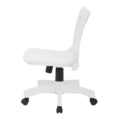 Mid-Century White Wood Bankers Swivel Chair with Steel Base