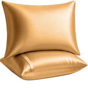 BLISSFORD Satin Pillowcase with Zipper, Satin Pillow Cases 2 Pack, Silk Pillow Cover - 1 of 4