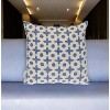 HomeRoots 18" Beige and Blue Geometric Cotton Throw Pillow - 2 of 4