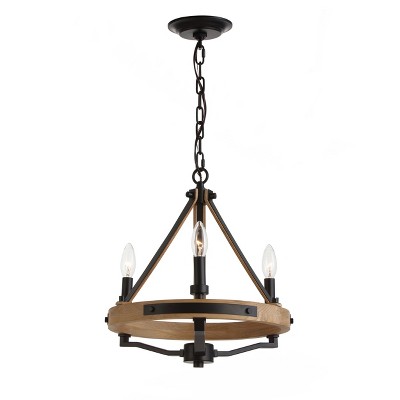 VidaLite Savannah 3-Light Chandelier Matte Black