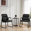 2 Piece Waiting Room Chairs, Office Desk Guest Chair with Padded Arms for Elderly Home Reception Area Conference Room Lobby Side, Black - 2 of 4