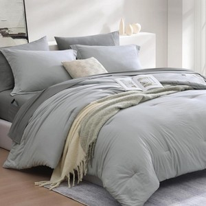 BAGOKIE 5/7 Pieces Bed in a Bag with Fitted Sheet, Flat Sheet, Pillow Sham, and Pillowcase - 1 of 4