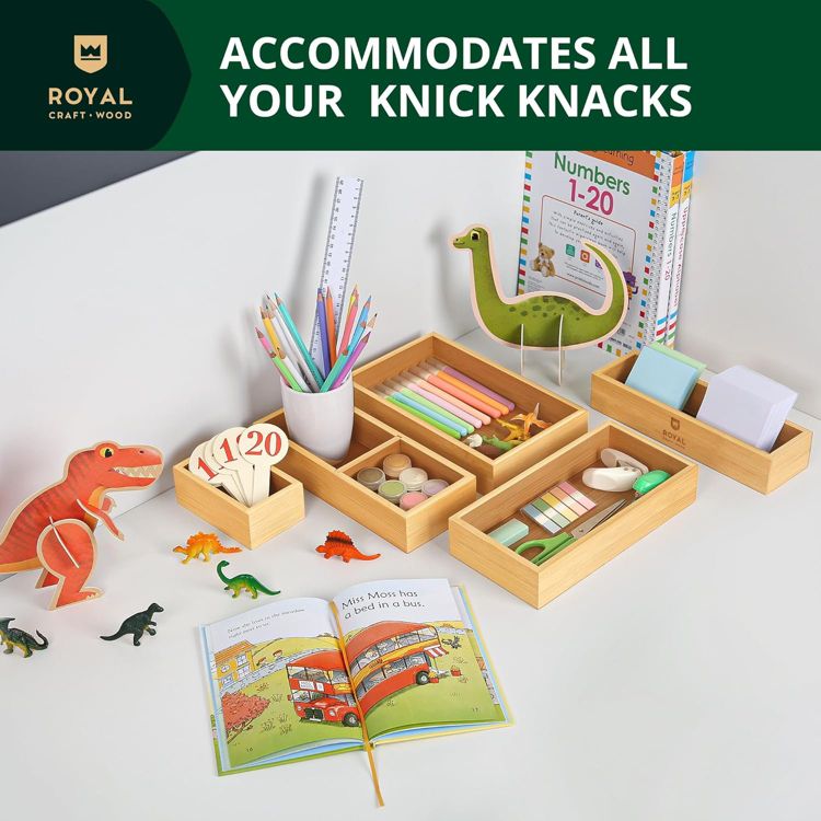 Royal Craft Wood Universal Bamboo Storage Box Set, 5 of 9